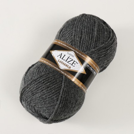 Yarn "Lanagold" 51% acrylic, 49% wool 240m/100g (182 medium-gray chalk.)-1
