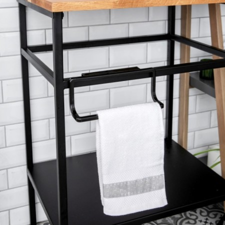 Hanger for towels, plastic, 22.5x6x9 cm, black color