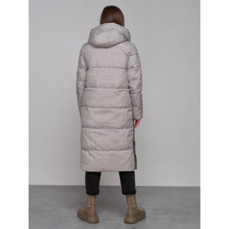 Coat insulated two -sided female, size 48, brown color-18