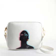Women's bag over the shoulder Textura, small, white color