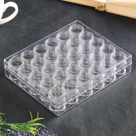 Casket Plastic for little things "Circle" Transparent set 30V1 2.9x2.5x2.5 cm 3.5x13.5x16 cm