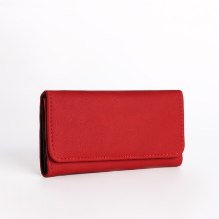 Women's wallet on the button, burgundy color