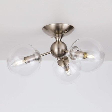 Ceiling chandelier CITILUX "Tommy" CL102131, 46x46x23.5 cm, 3x40W, E14, gray color gray-6