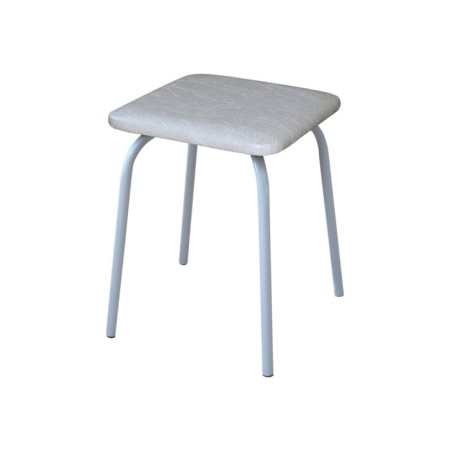 Taburet "TB14", 335 × 335 × 410 mm, vinilisk, white / gray color