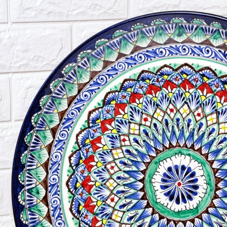 Largan Rishtan ceramics "Patterns", 46 cm, Blue Mix-3