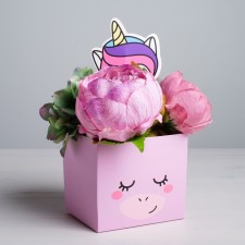 Box for flowers with the topper 