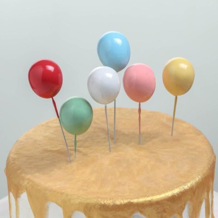 Set of toppers for the Cake "Balls", 6 pcs, color mix-1