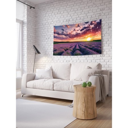 Decorative panel with photo printing "Lavender field", horizontal, size 100x150 cm