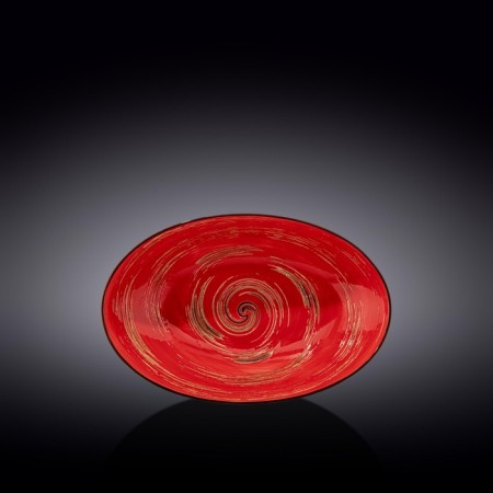 Oval dish Wilmax England Spiral, size 25x16.5x6 cm, red color
