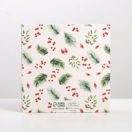Box for 9 sweets with cells “Make a desire” 14.5 x 14.5 x 3.5 cm, New Year-3