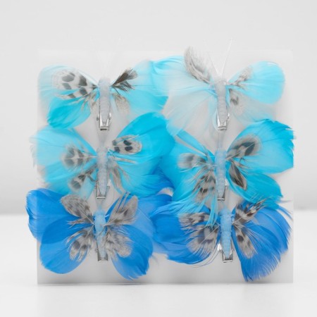 A butterfly for decor and floristry, on a clothespin, plastic, mix, 1 pc., 8 x 7 x 1 cm