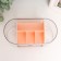 Cosmetics box Plastic "Oval with a box" Pink 8.5x19.5x9 cm