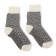 Socks for the boy woolen textured knitting color dark gray, size 14