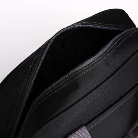 Sports bag with lightning, external pocket, long belt, black/gray color-2
