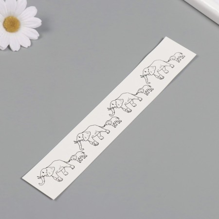 Tattoo on the body Black "Bracelet. Elephants" 20x3 cm-4