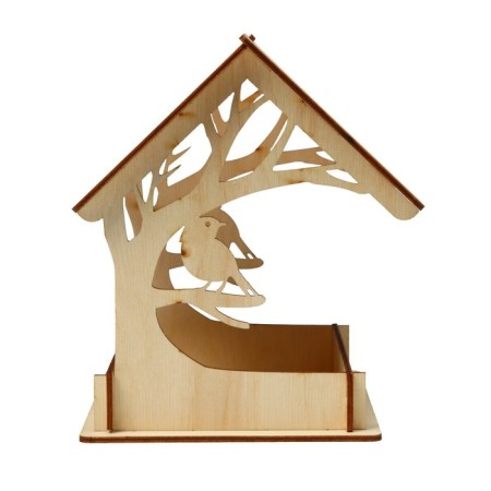 Wooden feeder “Bird on a tree” with your own hands, 14.5 × 18.5 × 19.5 cm, Greengo-11