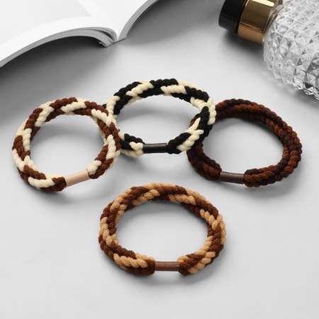 Hair elastic band "Sport Elite" large weaving premium, 5 cm, mix-1