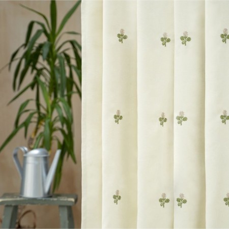 Set of curtains "Ginko", size 145x270 cm, cream color-3
