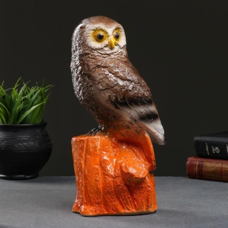 Piggy bank "Owl on the stump" Brown, 11x13x27.5cm-3