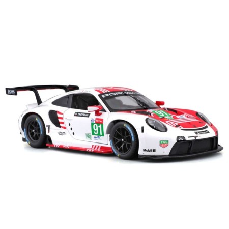 Racing machine BBURAGO Porsche 911 RSR LM 2020, DIE-CAST, 1:24, Red color-1