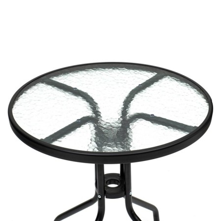 Garden table 60 x 70 cm, black color, glass tabletop-4