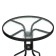 Garden table 60 x 70 cm, black color, glass tabletop
