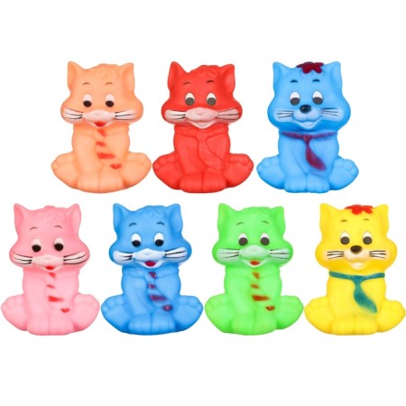 Rubber toy for the bathtub "cat", with a squeak, 1 pc, color mix, crumb I-10