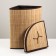 Storage basket, with handles, folding, 34 × 34 × 52 cm, bamboo, jute