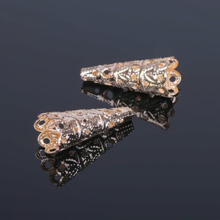 Hats for beads (set 10 pcs.), SM-103-1, 23 × 14 mm, color gold