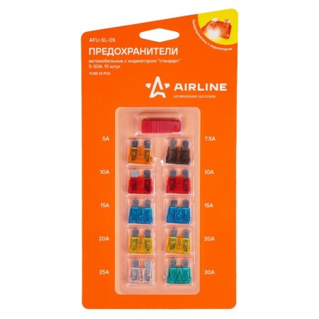 Fuses "Standard", 5-30 A, with an indicator, in a blister, 10 pcs.