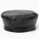 Leather beret, black color, rr 56cm