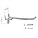 A single hook for a metal perforated panel, step 25 mm, d = 6 mm, l = 300 mm, chromium color