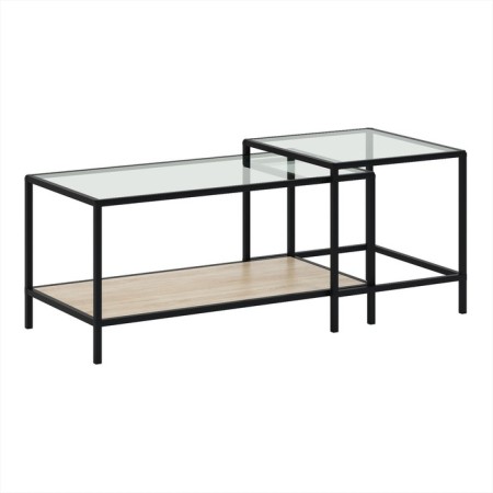 Table Journal duet, 941 (488) x488 (544) x457 (500), black Muar/oak Sonoma/glass-2