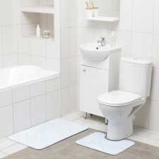 A set of mats for the bathroom and toilet of the Parquet Dilan, 2 pcs: 50 × 80, 40 × 50 cm, blue color
