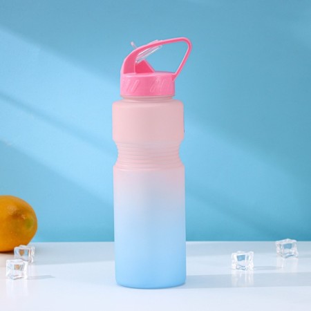 A bottle with a pipe of the gradient share, 700 ml, 25 × 7 × 8 cm, color mix