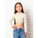 Top for a girl with long sleeves on Generation ties, height 152 cm, milk color