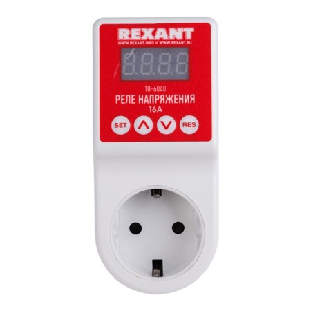 Voltage relay "fork-rosette" with display 16a
