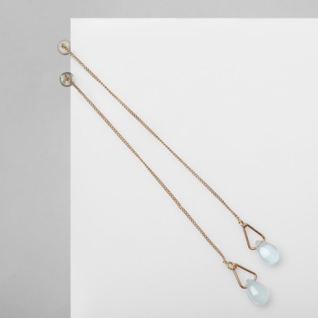 Hanging earrings with rhinestones "chains" ice floe, color mix, 9 cm-2