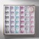 Pusets in a box of 108 pairs "Pearls", 4, 5, 6 mm, colored in silver
