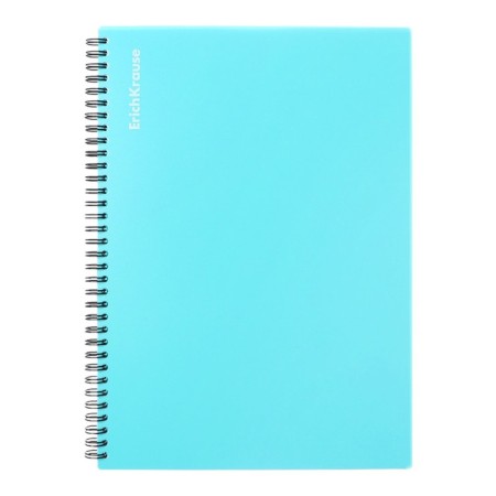 A4 notebook, 80 sheets in a cage on the crest Erichkrause Pastel, plastic cover, OFSET block, whiteness 100%, mix-8