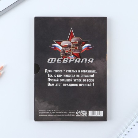 Diary in the soft cover A5, 80 liters, in a gift box "Real Hero"-5