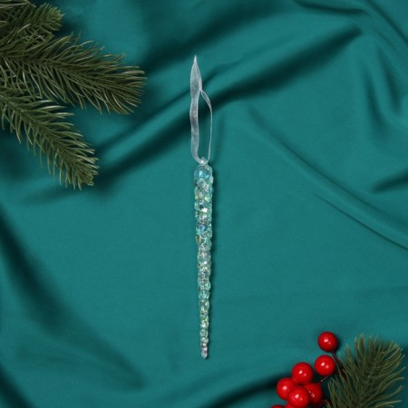 Christmas tree decoration "icicle" 14.5x1 cm, blue overflows