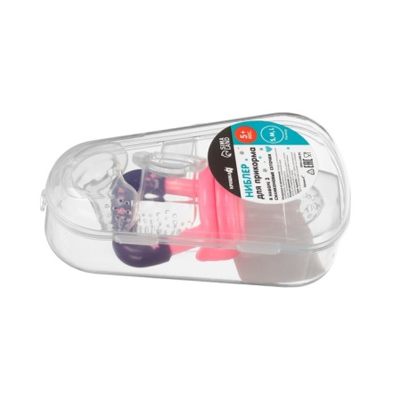 Nibbler with silicone nets, dimensions s, m, l, in case, pink color-1