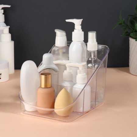 Organizer for storing cosmetic supplies "EVA", 15.8 × 14.9 cm, the color is transparent-1