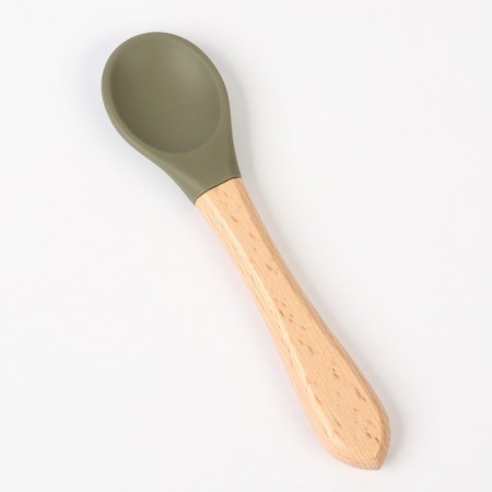 Set for feeding: bib, plate on a suction cup, spoon, m & b, green-9