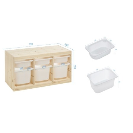 TROFAST-1 rack, with containers, pine array-1
