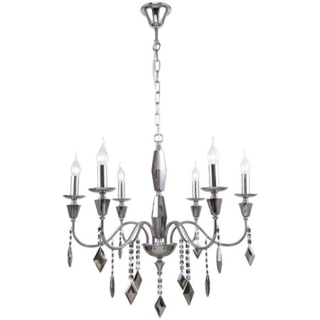 Suspended chandelier GRACE 6XE14 40W, size 66x66x85-171 cm, chromium color