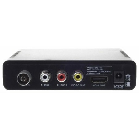 The console for digital TV Harper HDT2-1108, FullHD, DVB-T2, HDMI, RCA, USB, Black-1