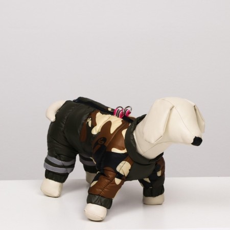 Combineson for dogs "Camouflage", size 8 (DS 23, OG 30, Osh 22 cm), dark green