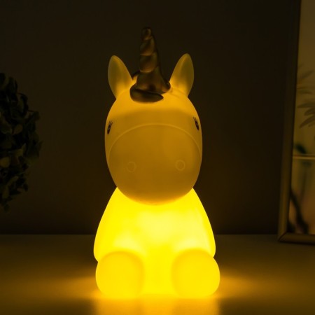 Nightnik "Unicorn in Gold" LED from batteries with a white-gold 9.5x14x20 cm Risalux-2